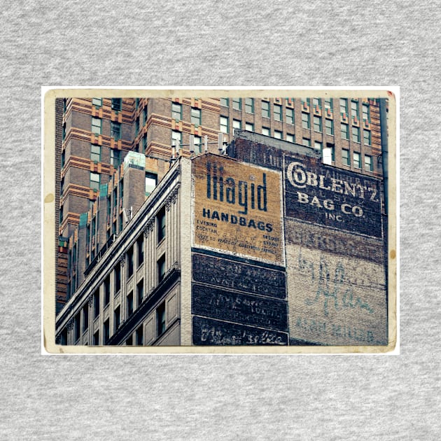 Handpainted mural advertisements of the 1940s in Manhattan, NYC - Kodachrome Postcard by Reinvention